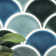Domino Scallop 10 in. x 13 in. Glossy Porcelain Mosaic Tile