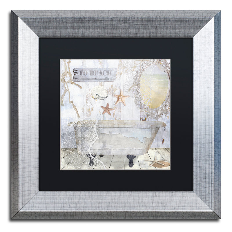 «Beach House I» par Jadaya, impression encadrée, H 11 po x l 14 po x P 0,5 po, Noir, Cadre argenté