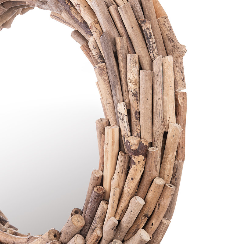 Valier Wood Flat Wall Mirror