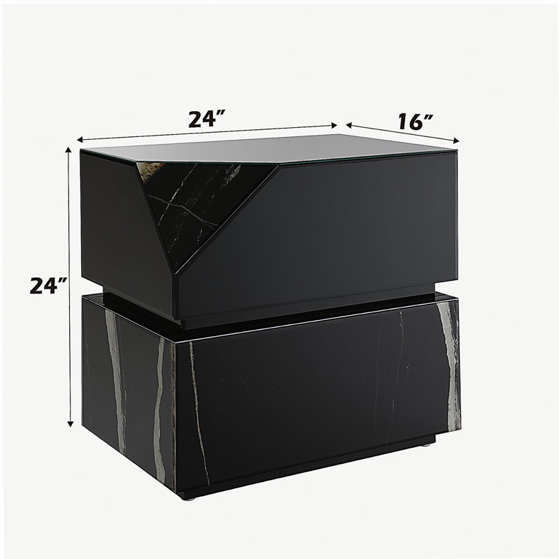 Black mirror effect side table