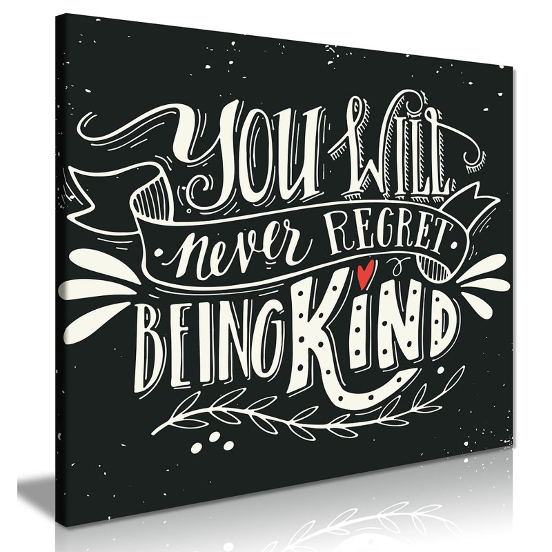Be Kind - Wrapped Canvas Print, 41cm H x 41cm W