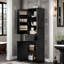 Grande armoire de rangement pour salle de bain avec 2 portes de tailles différentes, une tablette réglable, une étagère de porte et un tiroir-1101869861