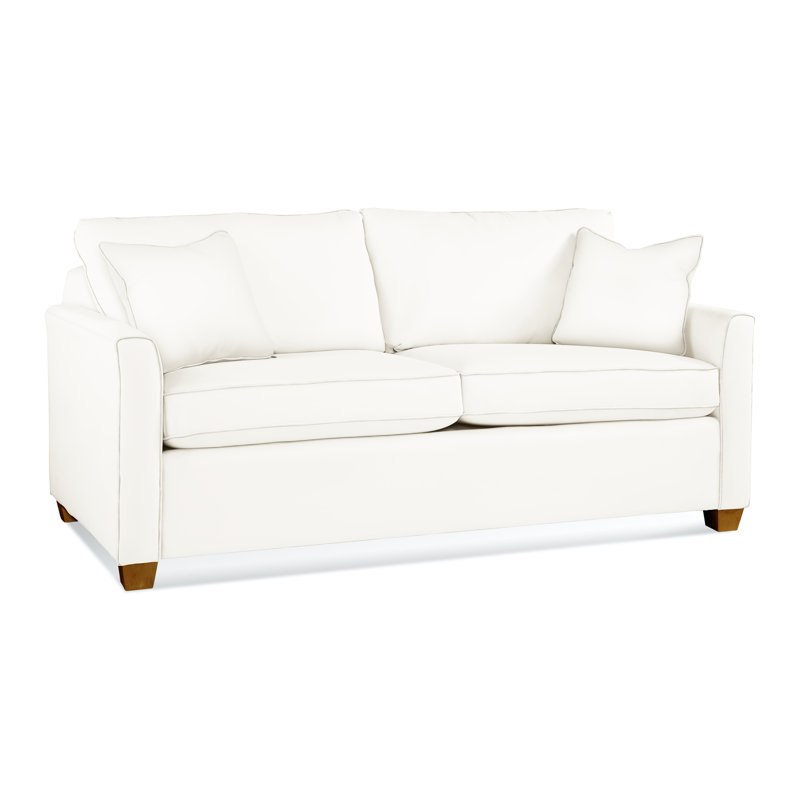 Charleston 77" Sleeper Sofa, Havana, Gel Memory Foam, Elite Ivory 100% Polyester