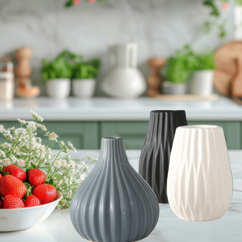 3 vases cannelés emblématiques 3 pièces 