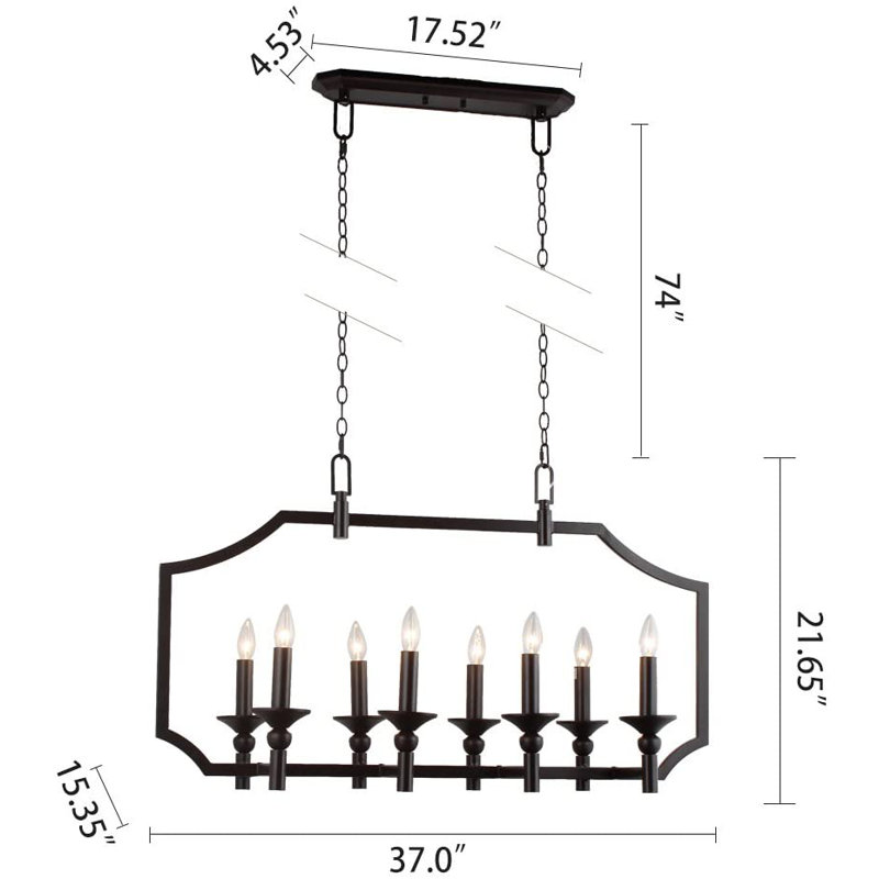 Moville 8 - Light Bronze Kitchen Island Pendant