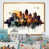 Toile avec cadre flottant or