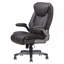 Chaise de bureau classique rembourrée en cuir reconstitué gris avec accoudoirs réglables, hauteur et pivot de 360 degrés, mobilier de bureau