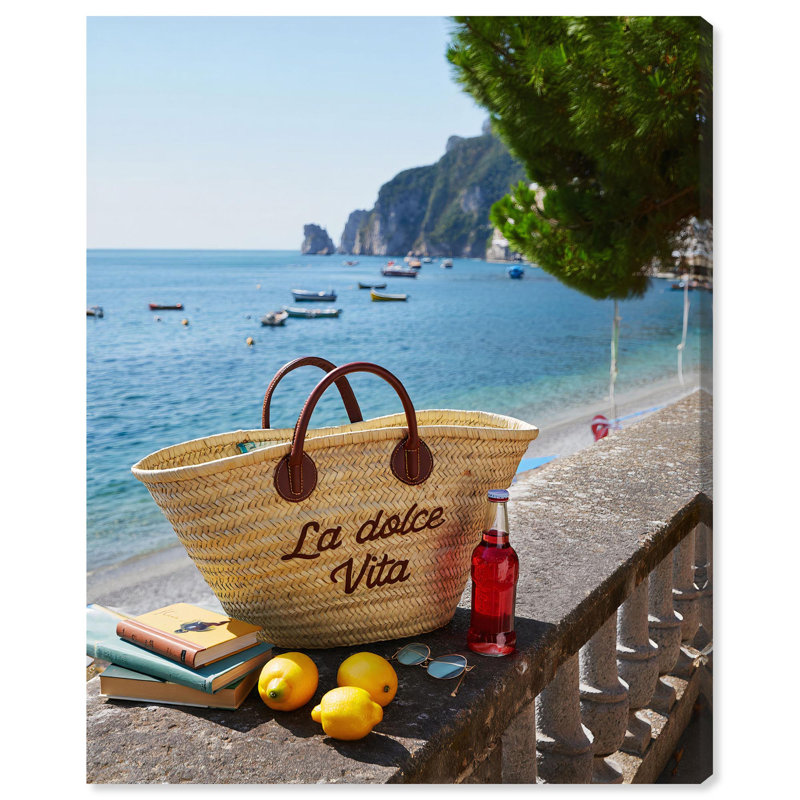 «Capri Coastline», reproduction d'art sur toile par Art Remedy, H 24 po x l 20 po, Toile tendue avec châssis