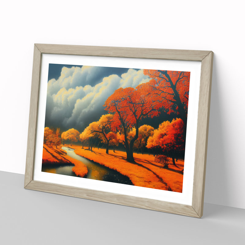 The Gorgeous Autumn Forest - Single Picture Frame Print, 46cm H x 64cm W, Light Grey/Brown