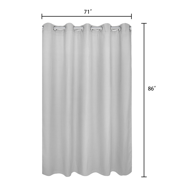 Rideau de douche gaufré Duppstadt, gris, H 86 po x l 71 po