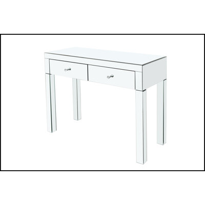 W 39.4 inch X D 15.7 inch X H 31.5 inch Mirror desktop dressing table, 2 drawer dressing table