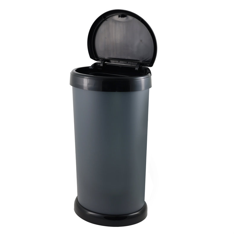 Moda Plastic Touch Top Kitchen Trash Can - 42L, Dark Grey