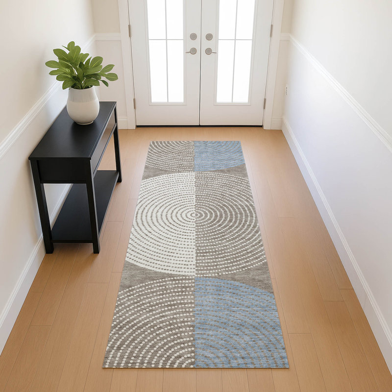 Machine Washable Indoor/Outdoor Jenning ACN2281 Geometric Rug, Runner 2'3" x 7'6"