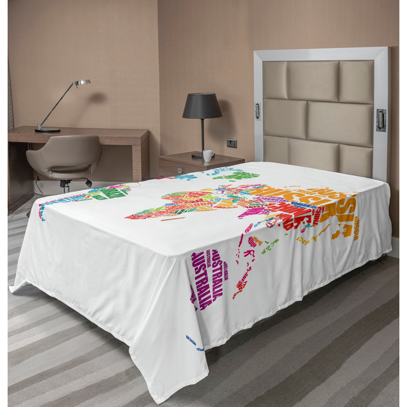 Multicolore_13753 Ambesonne, Drap plat pour lit simple