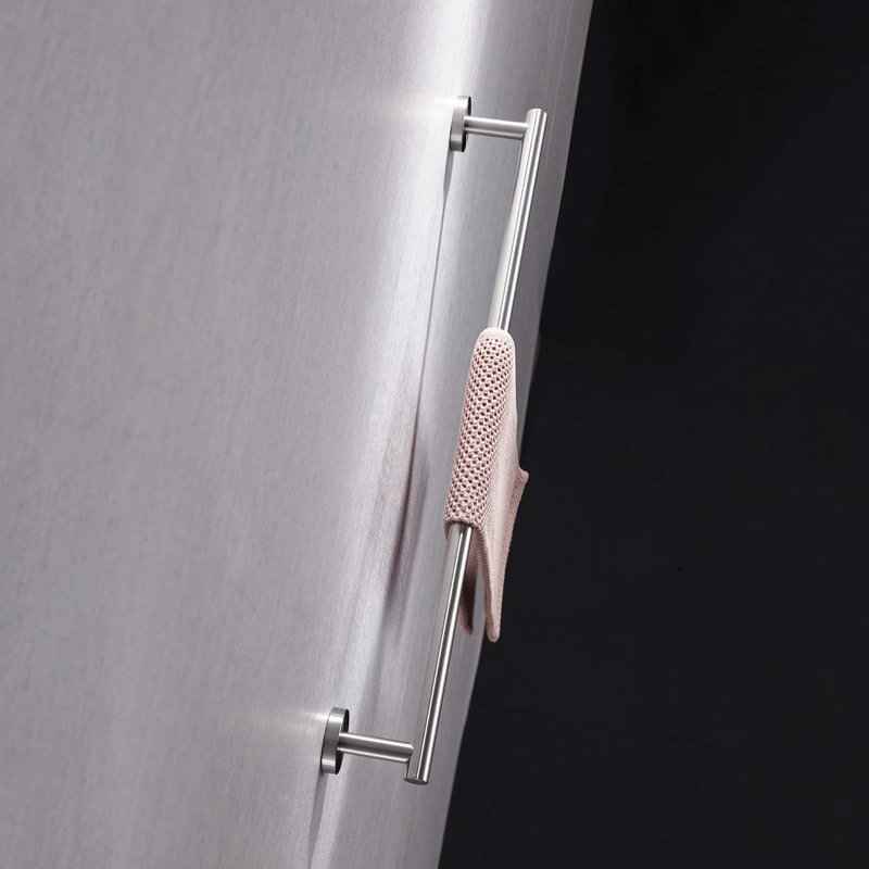 Barre à serviettes en acier inoxydable - Support mural antirouille pour salle de bain / cuisine, Argent argent