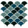 Domino Scallop 10 in. x 13 in. Glossy Porcelain Mosaic Tile