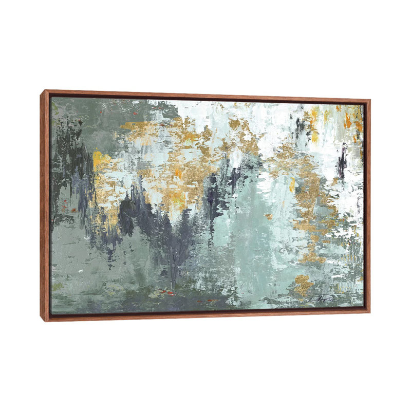 «Gold Magic» par Patricia Pinto - reproduction d'art, Pas de tapis, H 26 po x l 40 po x 1,5 po, Cadre bois classique