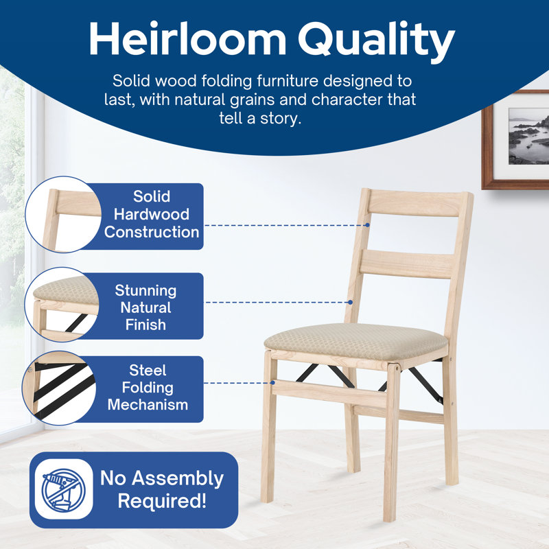 Stakmore Unfinished Folding Chair Classic Slat Back
