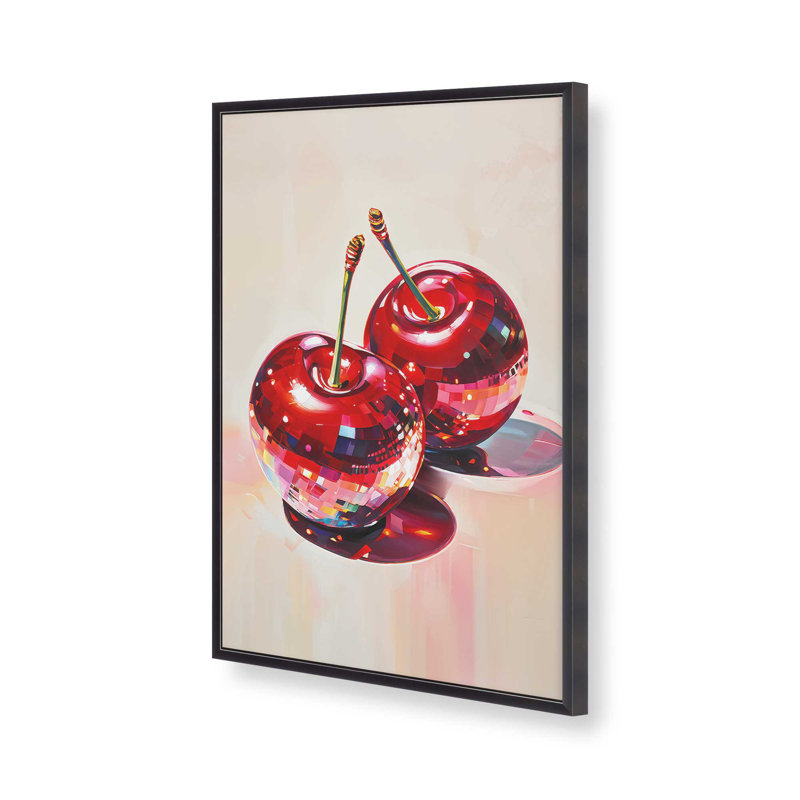 Imprimé cerises disco, H 21,25 po x l 17,25 po, Zinc patiné