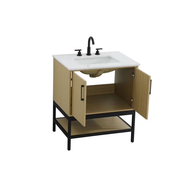 Meuble-lavabo simple 30 po, Brun miel