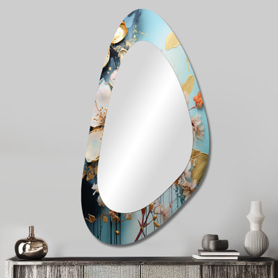 Miroir mural traditionnel blanc irrégulier blanc