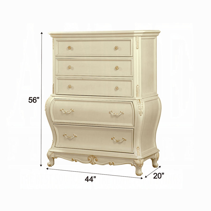 Commode Chantelle, Blanc, crème