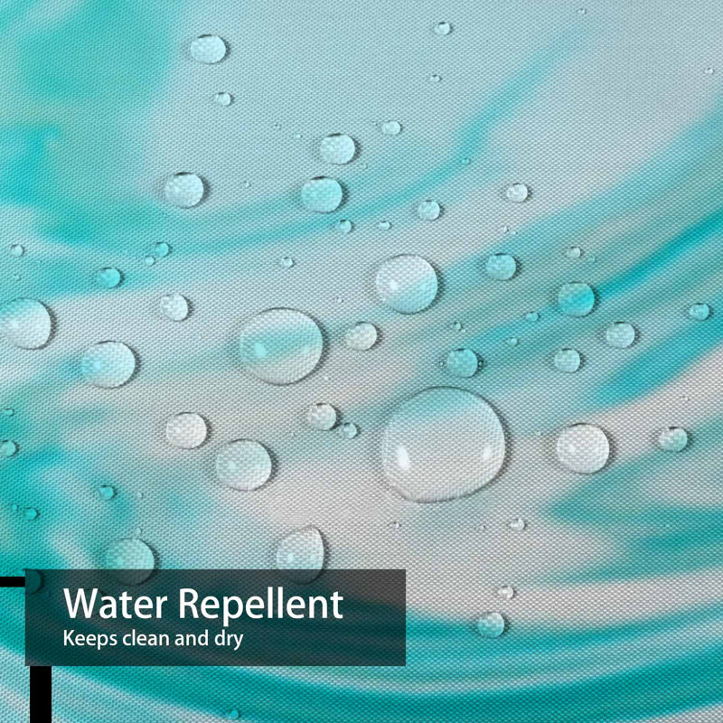 Rideau de douche vert turquoise avec vagues de piscine, L 72 po x l 72 po