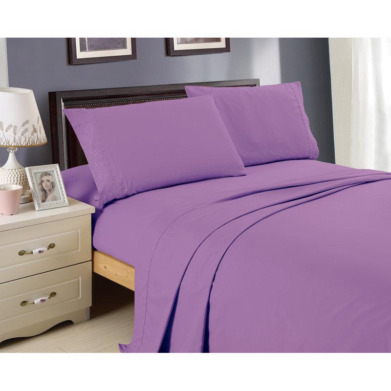Microfiber Sheet Set, Purple, Queen