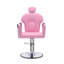 Fauteuil de coiffure hydraulique rose avec rotation à 360 degrés et réglage de la hauteur pour coiffeurs