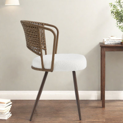 Chaises de salle à manger confortables, style campagnard en métal rotin pour la cuisine