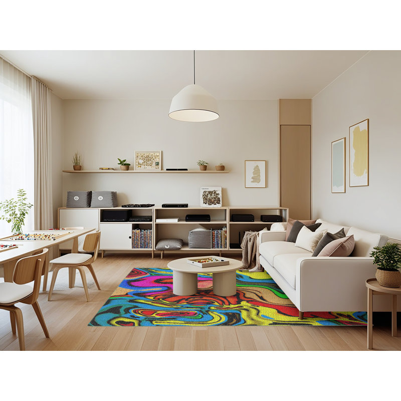 Abstract Indoor Rug, Rectangle 7' x 9'