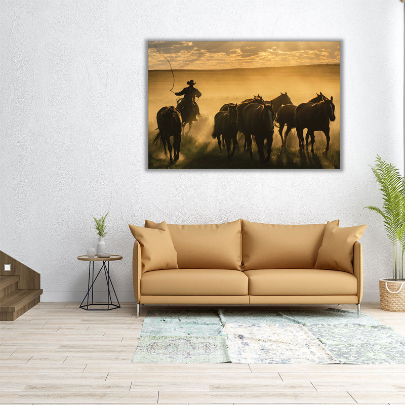 Cowboy Jingle - reproduction d'art sur toile, H 20 po x l 30 po