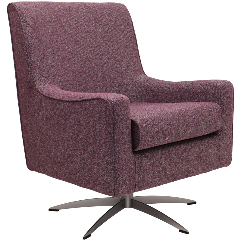 Basilina Upholstered Swivel Armchair, Terrace Plum Purple Polyester Blend