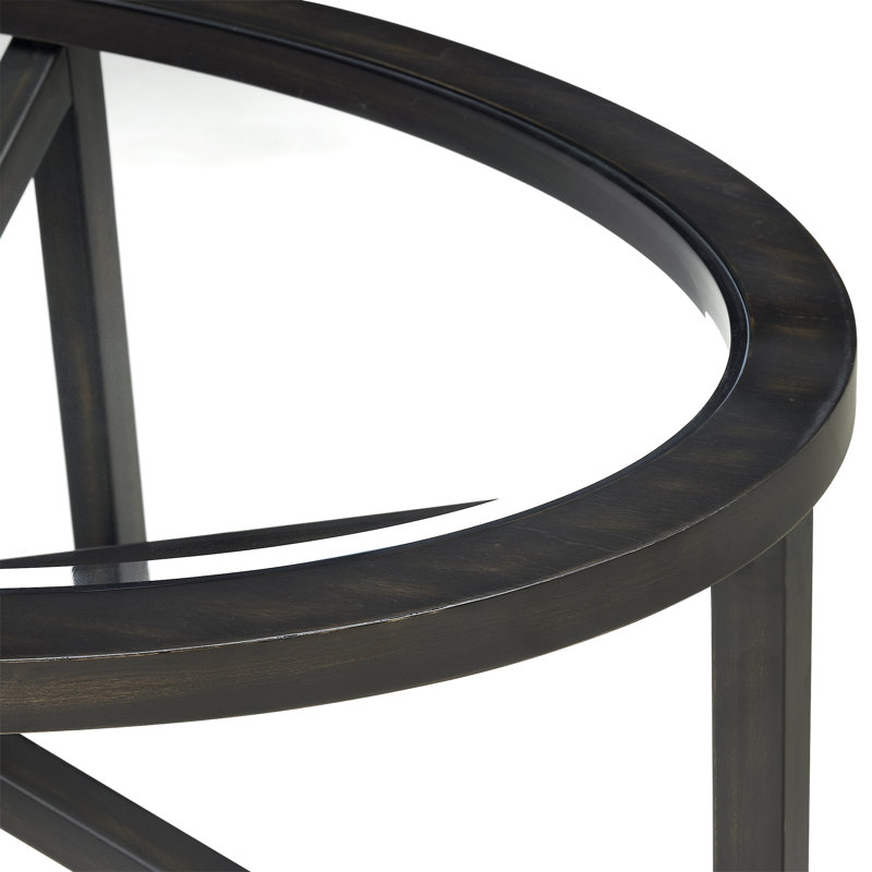 Table basse moderne en verre simple (table incluse seulement)