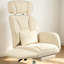 Chaise de bureau en chenille à pieds croisés avec accoudoirs rabattables, chaise de direction grande taille avec coussin lombaire et poches latérales-1362092645