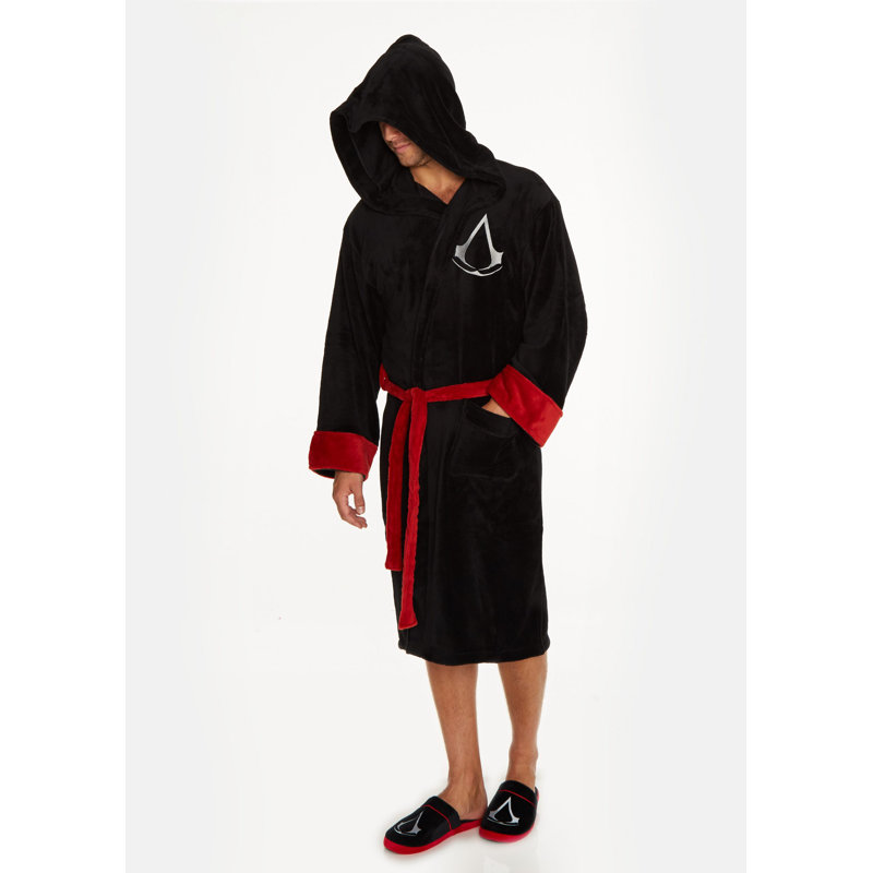 Assassin's Creed Fleece Above Knee Bathrobe with Pockets and Hood
