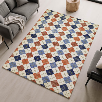 Tapis géométrique lavable à la machine de qualité supérieure Mayfield AMF2237