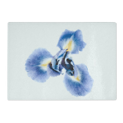 Tempered Glass an Iris Flower Painting Chopping Board