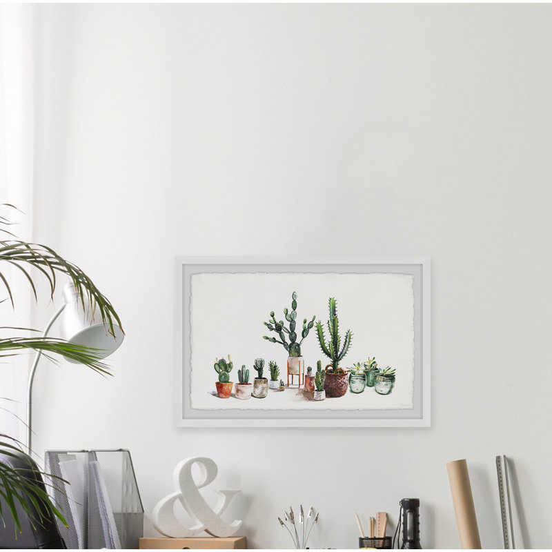 Cactus Fever by Parvez Taj - 1 Piece Single Picture Frame Painting, 20 cm H x 30 cm W