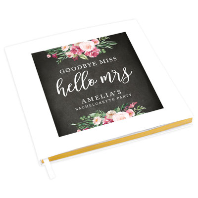 Livre d'or personnalisé Bachelorette Party avec accents dorés