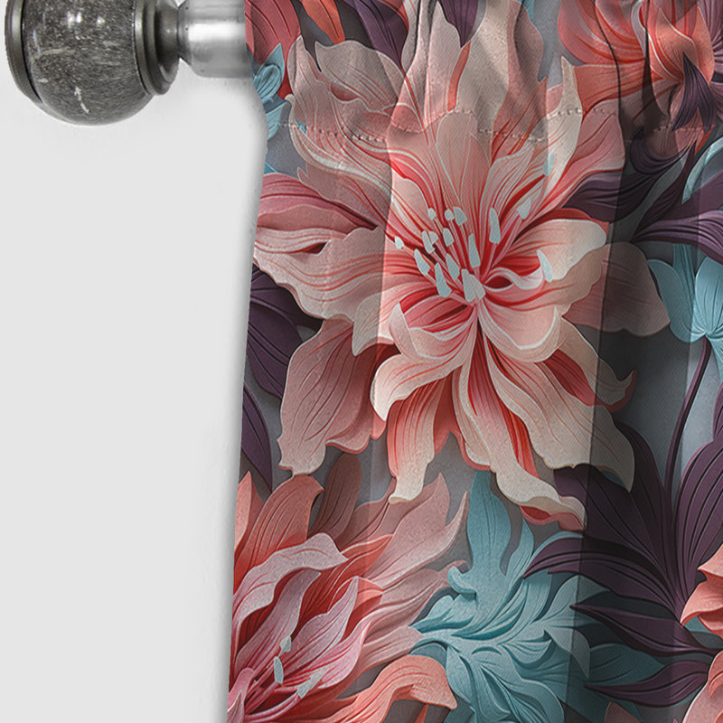 Corail Mirage Vii - motif tropical II - Rideau floral - Rideau occultant floral - 1 panneau, L 52 po x L 108 po