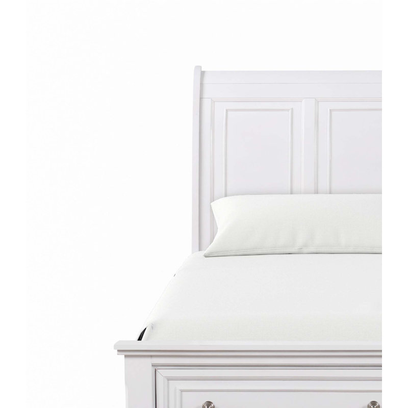 Cadre de lit (seulement lit), Blanc, Simple