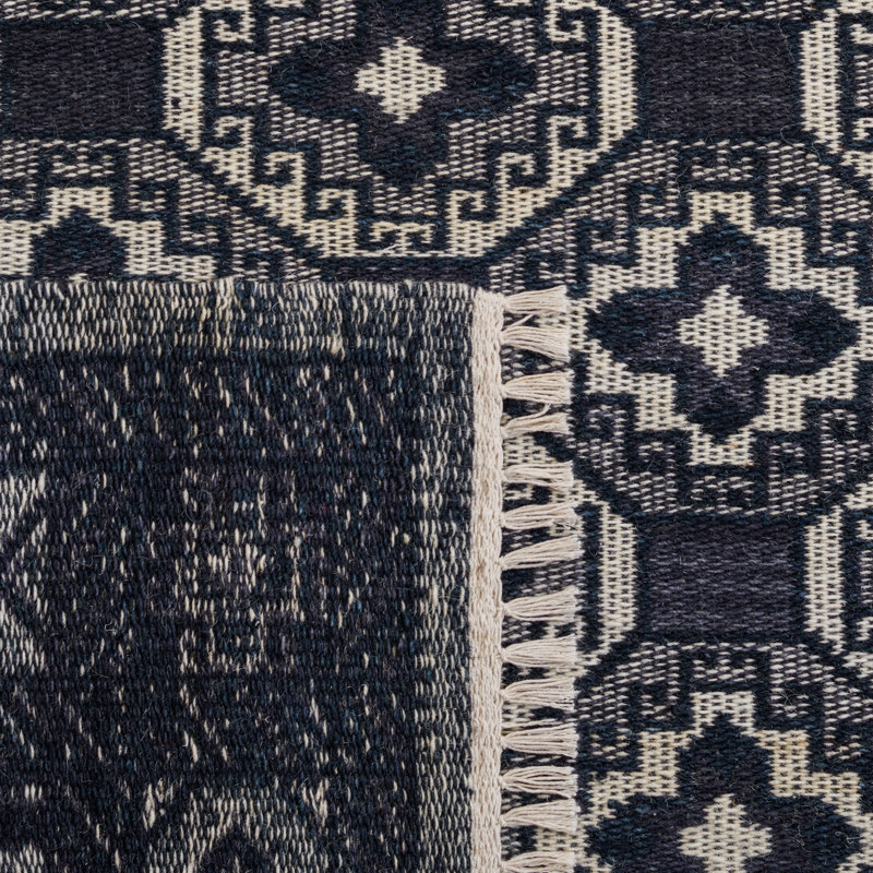 Kilim Flat Weave Wool Geometric Rug, Rectangle 3' x 5'
