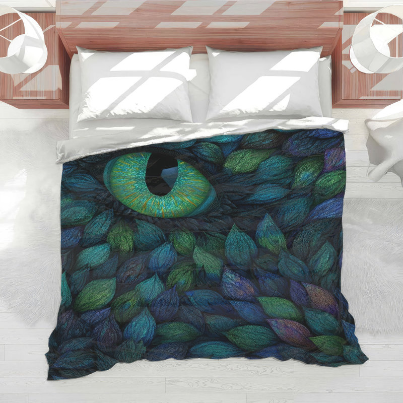 Édredon fantaisie éclectique Dragon Eye Bedding, Lit simple