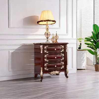 Commode décorative en bois massif de style européen.
