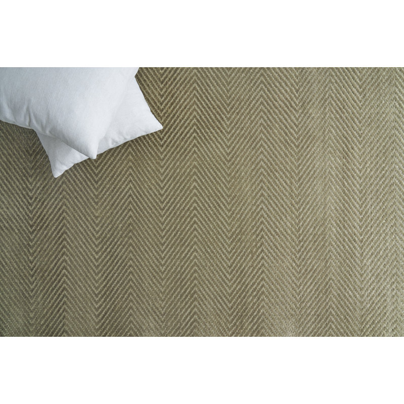 Honeycomb Chevron Area Rug in Khaki, Rectangle 12' x 15'