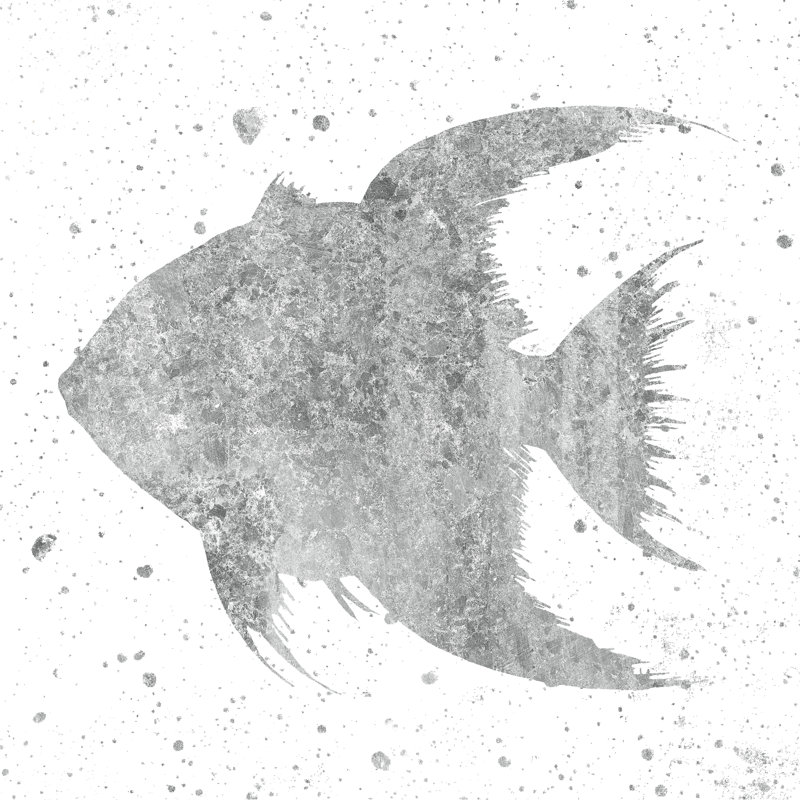 Silver Sea Life Fish by Wild Apple Portfolio - Wrapped Canvas Painting, 30cm H x 30cm W