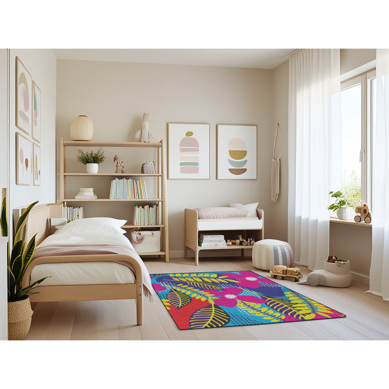 Floral Indoor Rug, Rectangle 4' x 6'