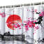 Rideau de douche japonais avec 12 crochets-1663033580