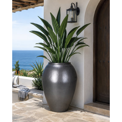 25 in. Gold Urn - Charcoal